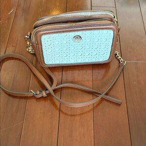 Anne Klein Cream and Brown Crossbody Bag